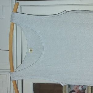 Gauzy Sleeveless Gray Layered Dress